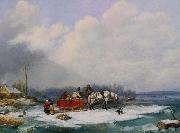 Cornelius Krieghoff Winter Landscape oil painting
